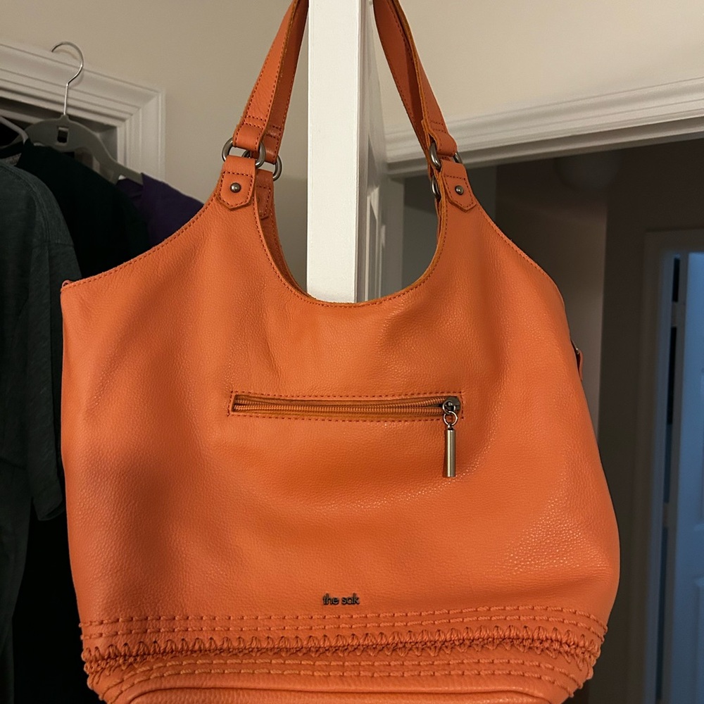 The Sak Orange Leather Shoulder Bag